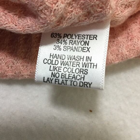 GIBSON LOOK M pink blush long sleeve button waffle knit top blouse NWT B65 - Picture 6 of 6